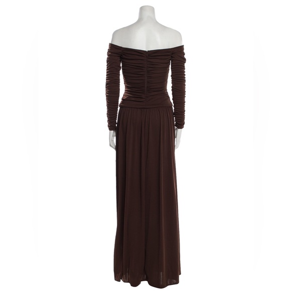 Tanya Taylor Marla Off-the-Shoulder Dress in Mocha/Brown, Size 6 New w/Tag - Picture 8 of 11